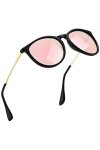 kunchu Lunettes de Soleil Femme Polarisées Rond Retro Grand Cadre Sports Protection UV400,pour Homme et Femmes,Lunette Soleil