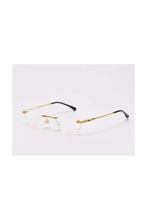 RIQWOUQT Lunettes De Soleil Femme,Ovale Rétro Lunettes De Soleil Femmes Doré Transparent Lunettes pour Femmes Hommes Petites 