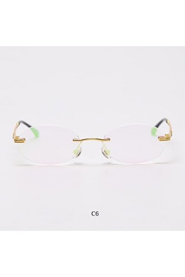 RIQWOUQT Lunettes De Soleil Femme,Ovale Rétro Lunettes De Soleil Femmes Doré Transparent Lunettes pour Femmes Hommes Petites 