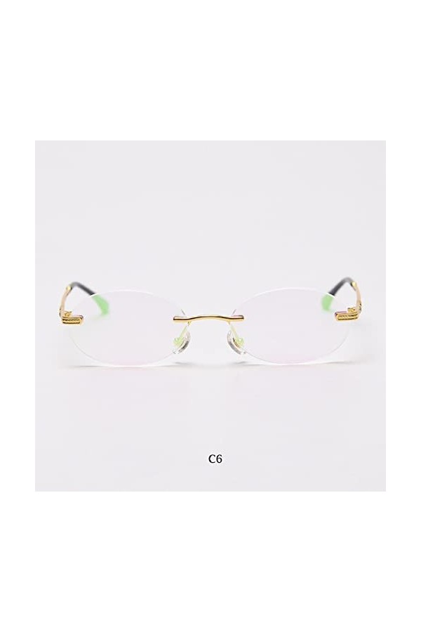 RIQWOUQT Lunettes De Soleil Femme,Ovale Rétro Lunettes De Soleil Femmes Doré Transparent Lunettes pour Femmes Hommes Petites 