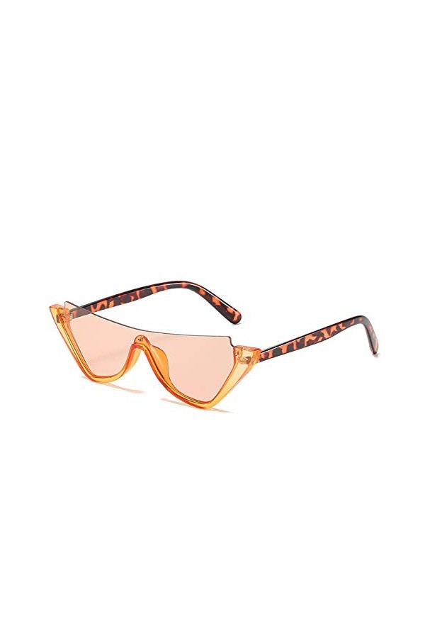 SHANGYUN Demi-Monture Simple Lunettes de Soleil Hommes Femmes Mode Nuances UV400 Vintage Lunettes Noir