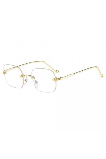 MUTYNE Petites lunettes de soleil carrées sans monture femmes mode Punk lunettes de soleil hommes sans cadre bleu verres tran
