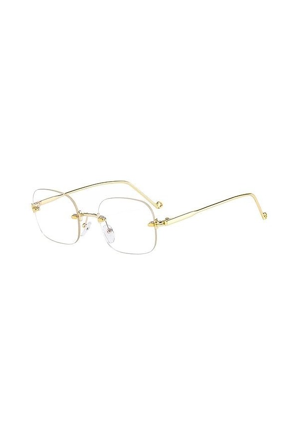 MUTYNE Petites lunettes de soleil carrées sans monture femmes mode Punk lunettes de soleil hommes sans cadre bleu verres tran