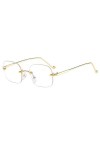 MUTYNE Petites lunettes de soleil carrées sans monture femmes mode Punk lunettes de soleil hommes sans cadre bleu verres tran