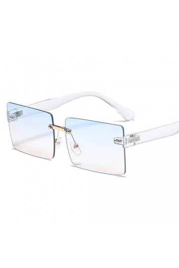 Vintage Mode Femmes Lunettes de Soleil Miroir Hommes Carré Lunettes Femmes Uv400, bleu, Taille unique