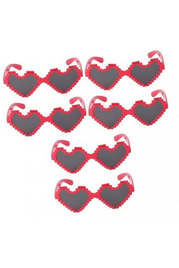 SOIMISS 6 Pièces Accessoires Rouges Lunettes De Soleil Coeur Décor De Coeur Décor De Bébé Lunettes De Soleil En Forme De Coeu