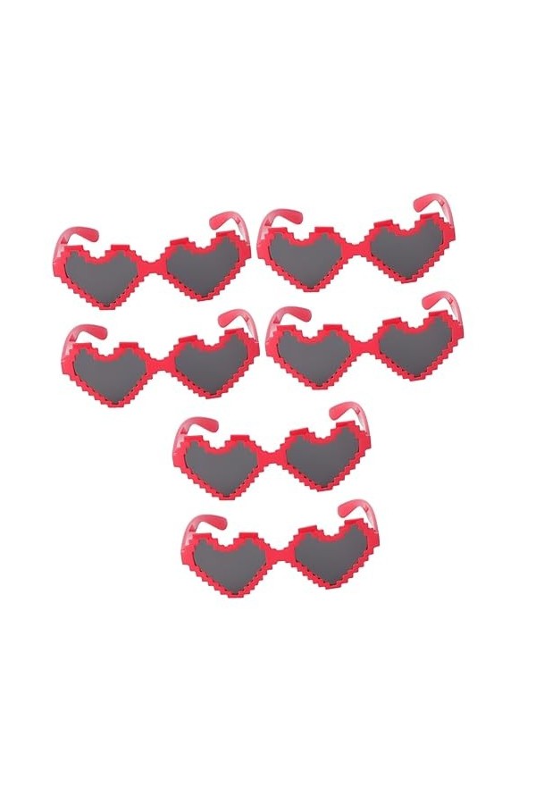 SOIMISS 6 Pièces Accessoires Rouges Lunettes De Soleil Coeur Décor De Coeur Décor De Bébé Lunettes De Soleil En Forme De Coeu