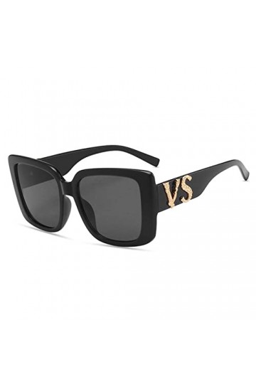 PUYYDS Lunettes de Soleil Design de Luxe pour Femmes Hommes Mode rétro Vintage mâle Femme carré été Voiture Conduite UV400 Lu