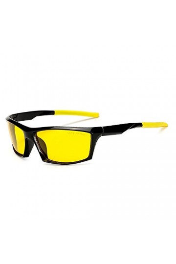 Lunettes de soleil de Vision Nocturne le Cyclisme en Cours Dexécution de Conduite de Pêche Hommes et Femmes Lentille Jaune
