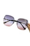 DUSTX Lunettes de soleil polarisées tendance sans monture carrées pour femme - Lunettes de soleil vintage - Violet, comme ind