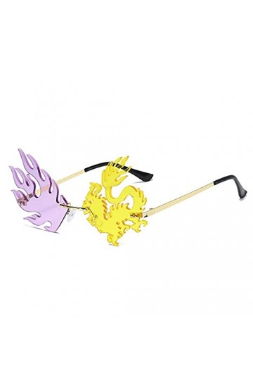 QFSLR Intéressantes Lunettes De Soleil Dragon Et Phénix sans Monture, Lunettes De Soleil Homme Et Femme avec Protection UV400