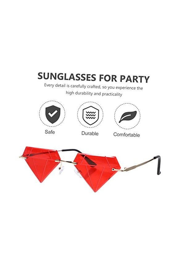 CALLARON 3 Paires De Lunettes De Soleil Irrégulières Visage Bijoux Fête Lunettes Sans Monture Pour Femmes Lunettes De Soleil 