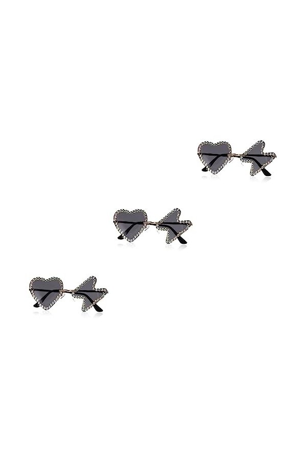 CALLARON 3 Paires De Lunettes De Soleil Hip Hop Lunettes De Fête Irrégulières Adultes Enfants Lunettes De Fête Lunettes De Pl