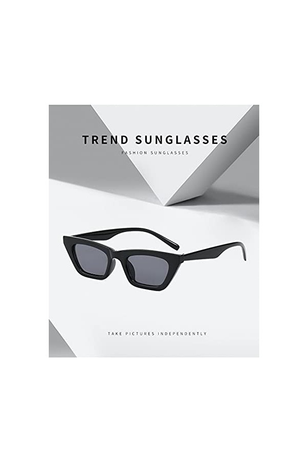 BANLV Lunettes de Soleil rétro à Monture étroite pour Femmes Lunettes de Soleil à Petite Monture pour Femmes Lunettes de Sole