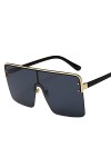 QFSLR Lunettes De Soleil Homme Monobloc Demi-Monture 100% Protection UV Lunettes De Soleil Femme Grande Monture,J