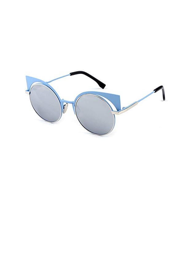 YUANCHENG Lunettes de soleil vintage femmes lunettes dégradé femme rétro lunettes de soleil miroir bleu