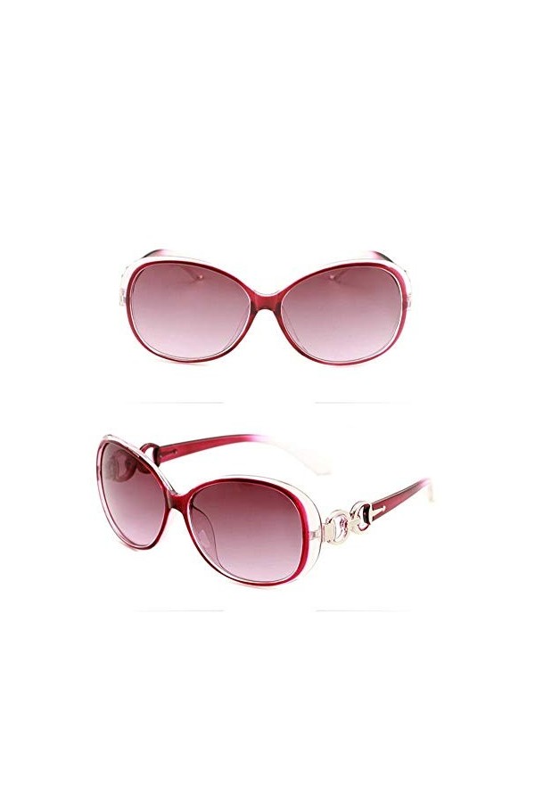 NIUASH Lunettes de Soleil polarisées Femmes Hommes Double Anneau Décoration Shades Lunettes De Soleil Lunettes UV Intégrées A