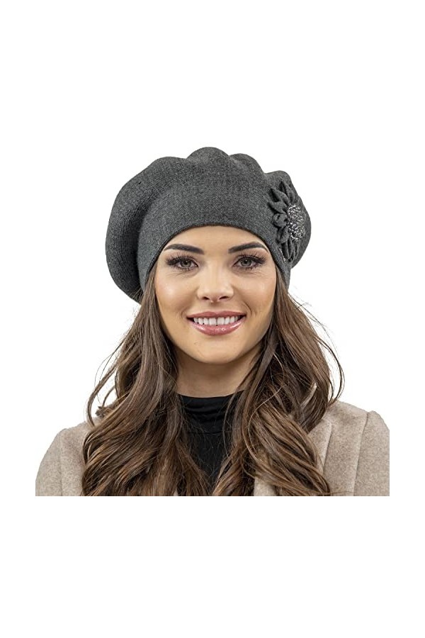 VIVISENCE Béret Classique Et À La Mode 7048, Rouge,UNI