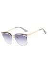 YUANCHENG Lunettes de soleil sans monture Femmes Lunettes de soleil Gradient Shades Cutting Lens Dames Sans monture Métal Lun