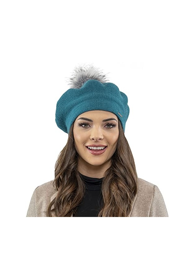 VIVISENCE Bonnet Béret Classique Et Élégant 7035, Bleu Clair,UNI