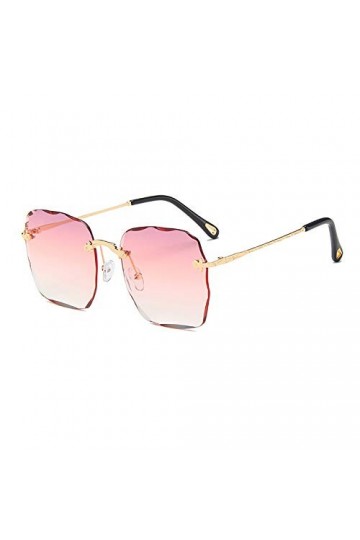 QFSLR Lunettes De Soleil pour Femmes De Couleur Dégradée Au Design sans Cadre Protection UV400 Adaptée Aux Sorties Shopping À