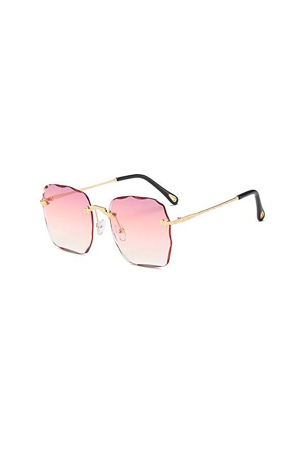 QFSLR Lunettes De Soleil pour Femmes De Couleur Dégradée Au Design sans Cadre Protection UV400 Adaptée Aux Sorties Shopping À