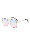 QFSLR Lunettes De Soleil pour Femmes De Couleur Dégradée Au Design sans Cadre Protection UV400 Adaptée Aux Sorties Shopping À