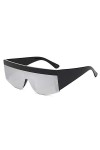 QFSLR Lunettes De Soleil Une Pièce À Grande Monture Coupe-Vent pour Hommes Et Femmes, Protection UV400 Adaptée À La Conduite,