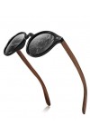 MIAROZ Lunettes de Soleil en Bois,Lunettes de Soleil Polarisées pour Homme Femme,Classique Lunettes de Conduite Anti-UV Gris