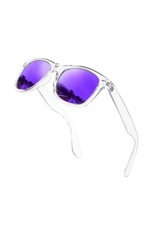 KANASTAL Lunettes de Soleil Polarisées pour Femme et Homme Lunettes de soleil Homme Monture Transparente Lunettes Soleil Miro