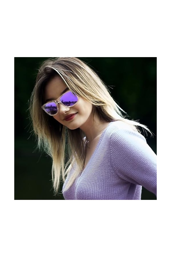 KANASTAL Lunettes de Soleil Polarisées pour Femme et Homme Lunettes de soleil Homme Monture Transparente Lunettes Soleil Miro