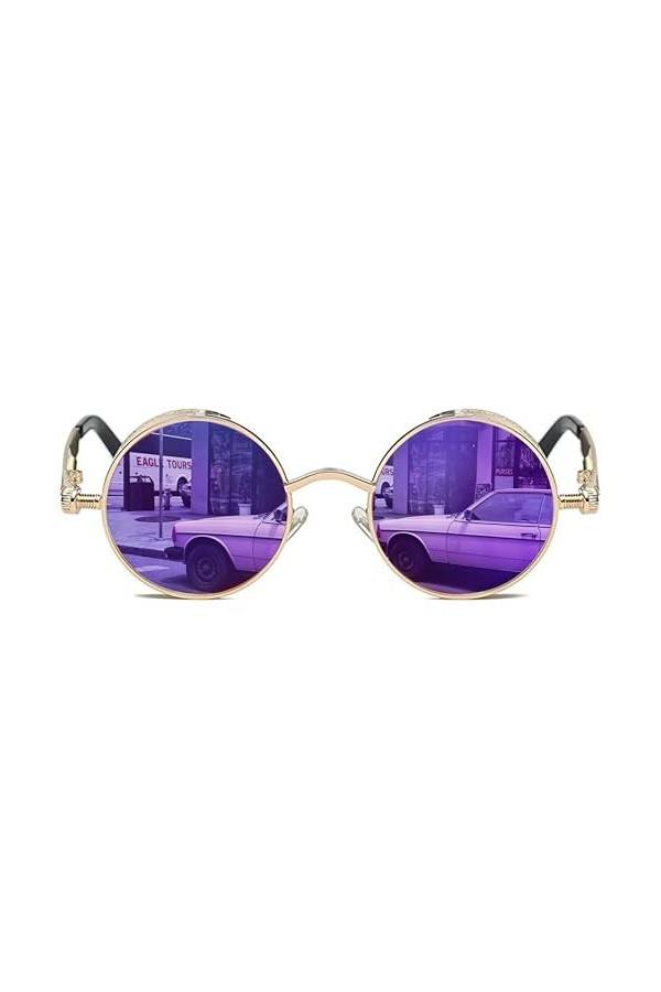 ROCKNIGHT ronde miroir femmes lunettes de soleil femmes polarisées Protection UV violet Vintage dames UV400 lunettes de solei
