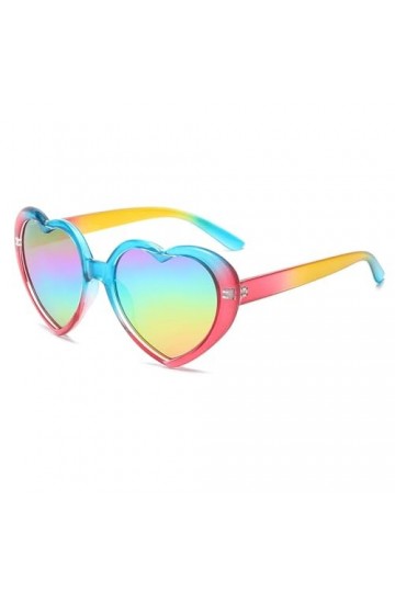 YUELUQU Lunettes de soleil en forme de cœur pour homme et femme - Polarisées - Style vintage des années 90, Multicolore 1