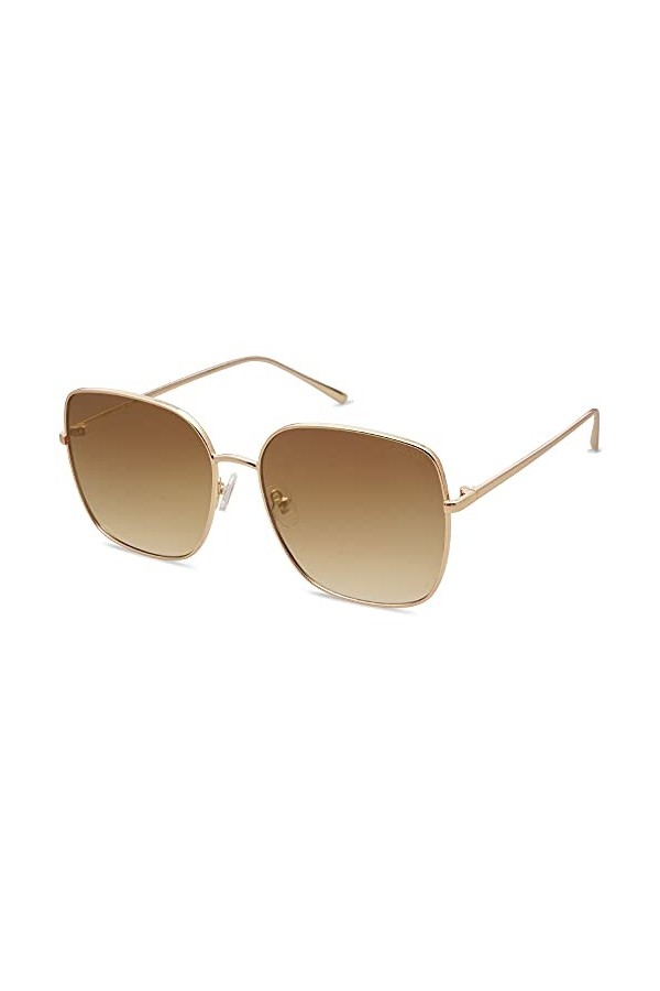 SOJOS Lunettes de soleil à monture métallique carrée, tendance et surdimensionnée, pour femmes et hommes, à verres miroirs pl