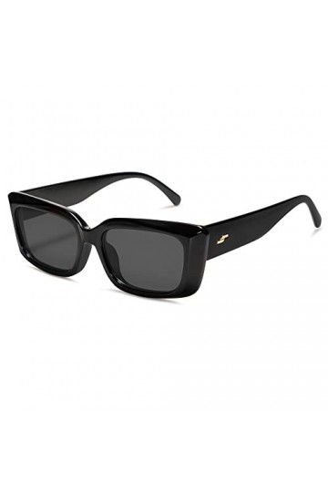 SOJOS Lunettes de soleil rectangulaires femmes à la mode pour petit visage 90s Retro Shades Sunnies Gafas de sole Chunky Ang