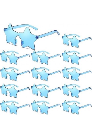 Yeooa 14 pièces de lunettes de soleil mignonnes en forme détoile colorées transparentes et sans monture ensemble de lunettes