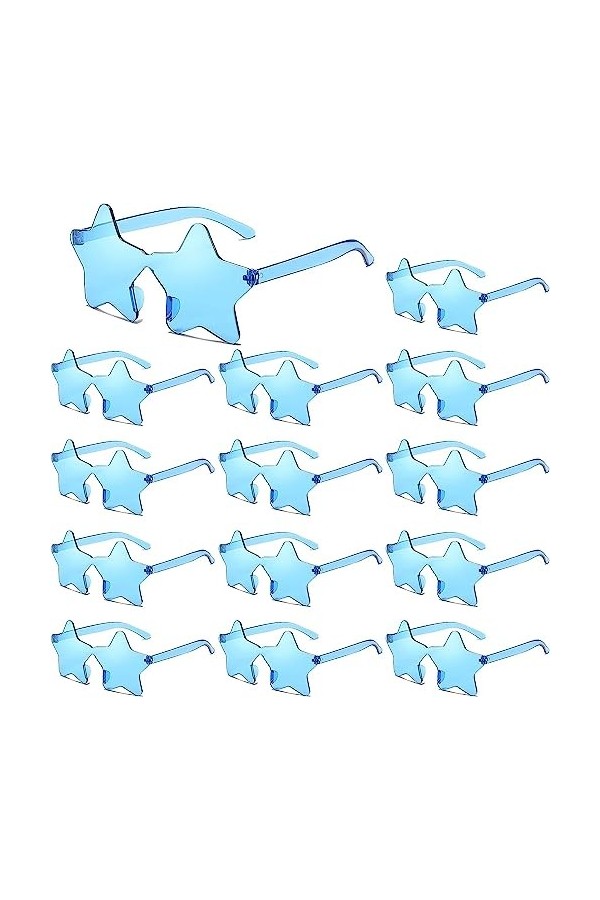 Yeooa 14 pièces de lunettes de soleil mignonnes en forme détoile colorées transparentes et sans monture ensemble de lunettes