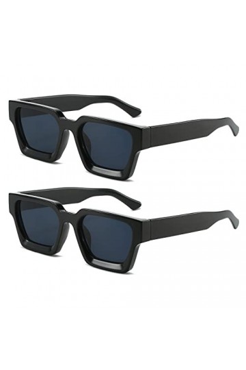 YAMEIZE Rectangulaires Rétro Lunettes de Soleil-pour Femmes avec Protection UV400 Carrée à la Mode