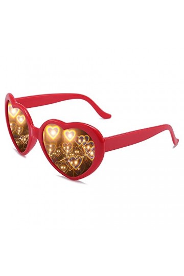 Dollger Coeur lunettes de soleil coeur effet Diffraction lunettes Festival accessoires fête Rave lumières lunettes amour cade