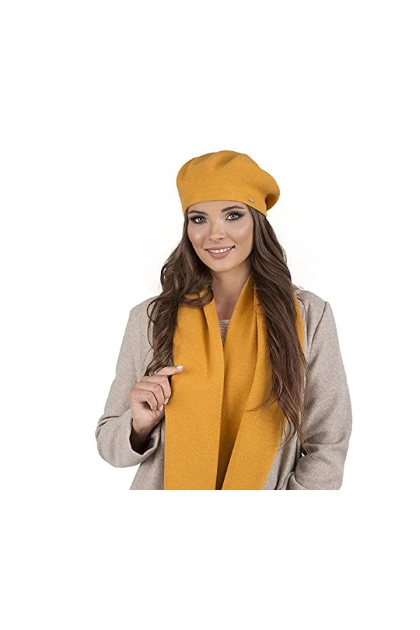 VIVISENCE Femme Béret Classique Et Élégant 7005, Fabriqué en UE, Rose,UNI