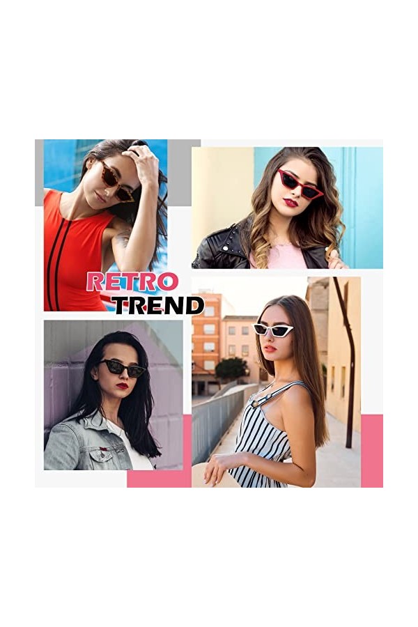 GQUEEN Lunettes de Soleil Femme Oeil de Chat Classique Vintage Mode Protection UV400,GQS8