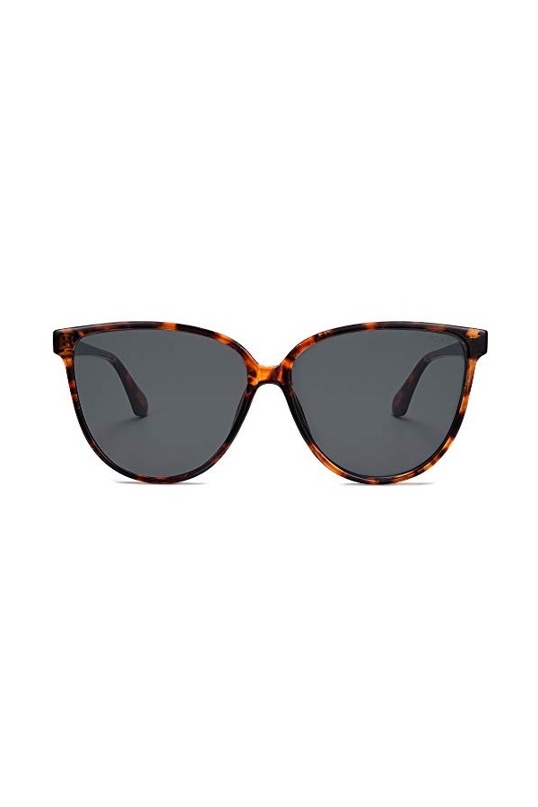 SOJOS Lunettes De Soleil Cateye Classiques Surdimensionnées Vintage Shades UV400 SJ2096 Avec Monture Tortoise Brun Foncé/Verr