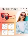 Photect 6 Paires Lunettes de Soleil en Forme de Coeur Lunettes Rétro pour Femmes, 3 Couleurs