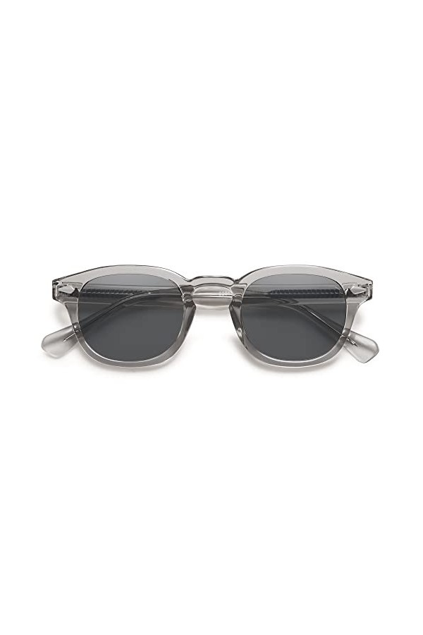 SOJOS Occhiali da sole polarizzati da uomo donna tondi retrò vintage con protezione UV400 SJ2251 con montatura grigio cristal