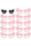 Photect 10 Pièces Lunettes de Soleil de Coeur Rétro pour Femme Fille Lunettes de Soleil en Forme de Coeur Vintage Lunettes de