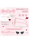 Photect 10 Pièces Lunettes de Soleil de Coeur Rétro pour Femme Fille Lunettes de Soleil en Forme de Coeur Vintage Lunettes de