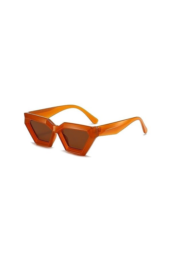 TOEECY Lunettes de Soleil Femme Homme Polarisées Retro Polygonal Cadre Surdimensionné Protection UV400 Vintage Classique Part