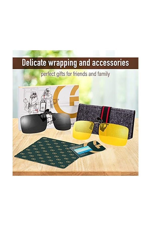 Goiteia Clip polarisé sur les lunettes de soleil sur Lunettes hommes femmes