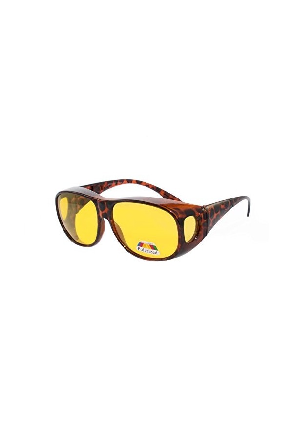 rainbow safety Surlunettes Solaires Polarisee Lunettes de Soleil Conduite Nuit Homme Femme RWN10TLN Turtle Nuit cat.1