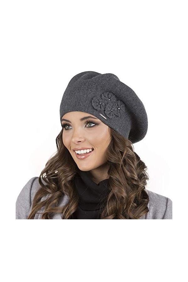 VIVISENCE Femme Béret Classique Et Élégant 7006, Fabriqué en UE, Bleu,UNI